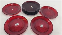(12) Ruby Red 10" Dinner Plates