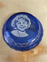 Shirley Temple Cameo Cobalt Glass Bowl