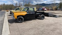 1977 CHEVY FLAT BED TRUCK, MILES EXEMPT