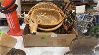 BX W/ BASKETS, DEER FIGURINE & WREATH