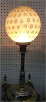 Parlor Lamp With Opalescent Coin Spot Globe
