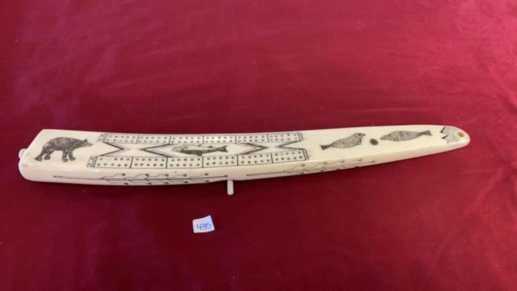 INUIT IVORY CRIBBAGE BOARD