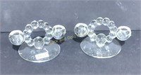 Imperial Glass Candlewick Round Candleholders