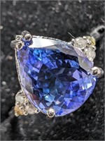 $8145  3.43G, Pt950, 3.70Ct Tanzanite + 0.06Ct Nat