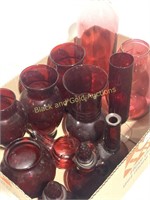 Red Glassware Vases