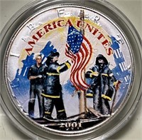 J - 2001 AMERICA UNITES COLORIZED COIN (J39)