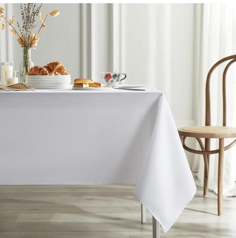 MYSKY HOME TABLE CLOTH 70X108 INCH WHITE