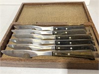 Mid-century West Bend Stainless Steak Knife Set