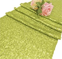 SEQUIN TABLE RUNNERS 12 x108IN 2PCS CHARTREUSE
