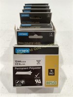 (5) New Packs of 12mm DYMO Rhino Industrial Labels