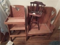 Decorative doll display chairs & bench