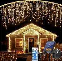 SOLAR ICICLE LIGHTS 56FT