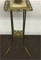 Marble Top And Brass Two Tier Table