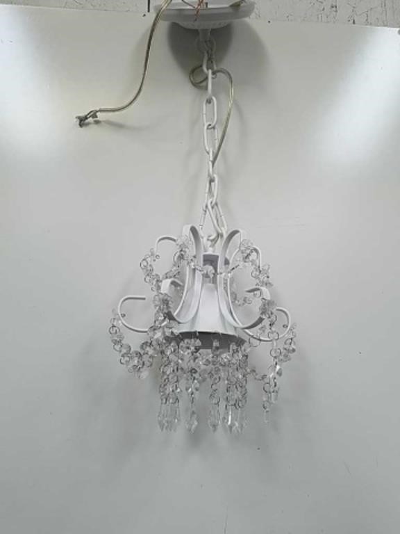 22-in hanging chandelier like light with crystals