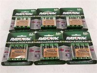 (6) Packs of New RAYOVAC AA Rechargeable Batteries