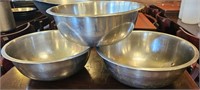 3 -14" stainless steel bowls