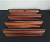 Four 20x 3.5 x 2.5 in wall shelves