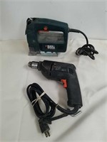 Vintage Black & Decker 3.5 amp jigsaw and 3/8 in