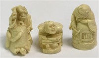 Group Of 3 Decorative Oriental Composition Figures