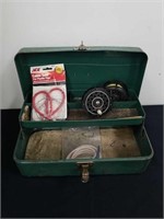Vintage tackle box with a browning reel, Bronson