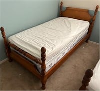 Twin Sealy Mattress + Maple Bed Frame