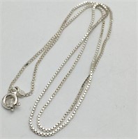 Sterling Silver Italian Box Chain Necklace