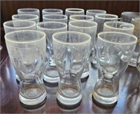 Lot of 15 drinking glasses 6"