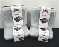 Four new 10 pack 3 section rectangular meal prep