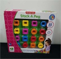 Techno kids stack a peg colorful interlocking Peg