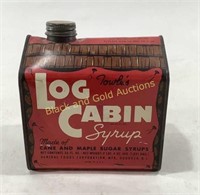 Vintage Towles Log Cabin Maple Syrup 26 FL OZ Tin