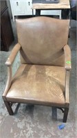 LEATHER SIDE CHAIR, 27"X28"X38"