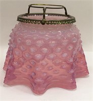 Cranberry Glass Hobnail Lamp Shade