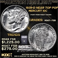 ***Auction Highlight*** 1939-d Mercury Dime Near T