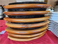 Lot of 7 fajita cast iron platters 12