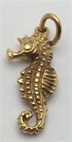 14k Gold Seahorse Pendant