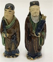 2 Chinese Mud Figures