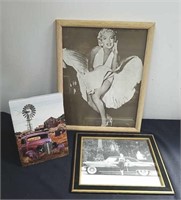 Vintage Marilyn Monroe pictures and small canvas