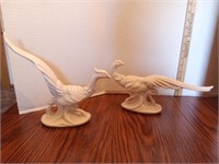 White ceramic pheasants/peacocks? figurines