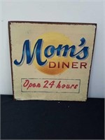 14x14-in metal Mom's Diner sign