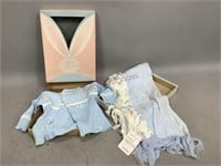 Antique Blue Baby Shirt and Blanket