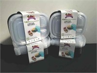 Four new 10-pack three section rectangular meal