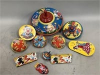Vintage Tin Noise Makers, Tops and More