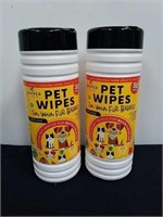 2 50 count canisters of fresh scent pet wipes