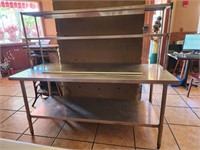 NSF Stainless steel table w/ shelves 72x30x34