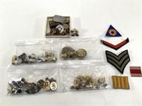 Assortment of Military Pins & Patches