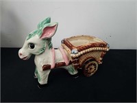 9.25 X 6.75 inch vintage donkey planter made in