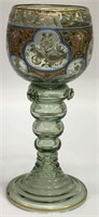 Moser Enameled Glass Goblet