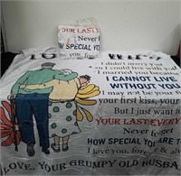 Two new ''to my wife"  blankets