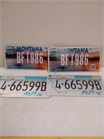 2 sets matching numbers Montana license plates