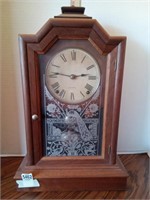 *Seth Thomasnmantle/shelf clock, Peacock & bird